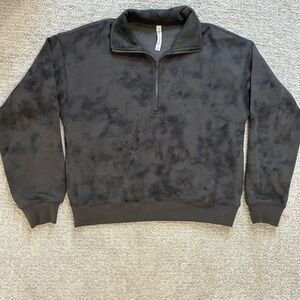 EUC Fabletics Black Zip Up Sweater Soft Comfortable Casual